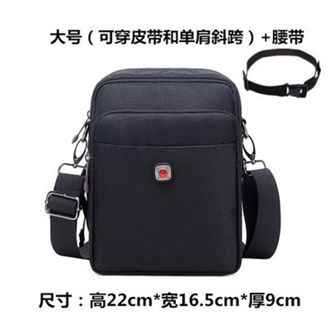 FLOWERSVERSE Swiss Army Knife Shoulder Bag Men's Oxford Cloth Wear Mobile Phone Belt Pouch Canvas Sports Leisure Men's Messenger Bag