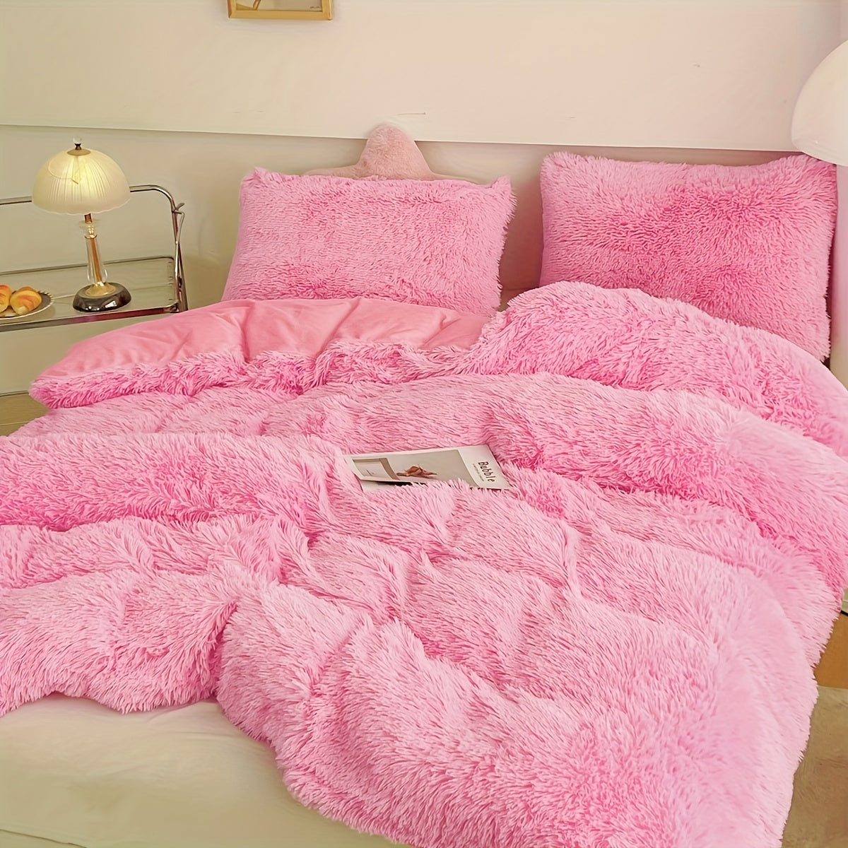 3-Piece Plush Velvet Duvet Cover Set - Soft, Comfortable, Warm, and Cozy Bedding for Autumn and Winter - Ideal for Bedroom and Guest Room, Without Core