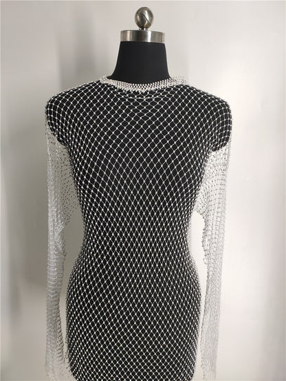 2025 2020 New Popular trade ins bright diamond flash diamond full diamond rhinestone mesh drill hollow mesh dress fb1457