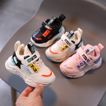 flowersverse Children's Sneaker Female  Autumn New Boys' Dad Shoes 1-5 Years Old 3 Children's White Shoes Baby Toddler Shoes