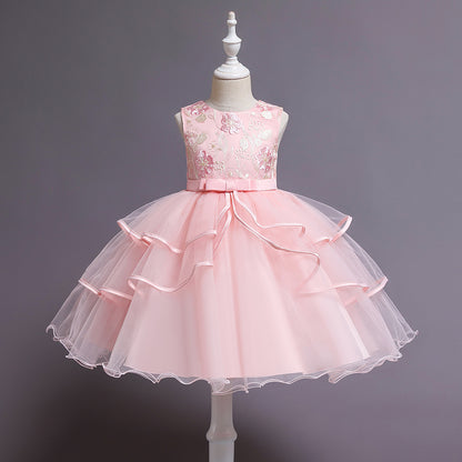 flowersverse Cross-Border New Arrival Children's Dress Princess Dress Flower Girl Wedding Dress Evening Dress for Girls Tulle Tutu Dress Special Offer Drainage Style