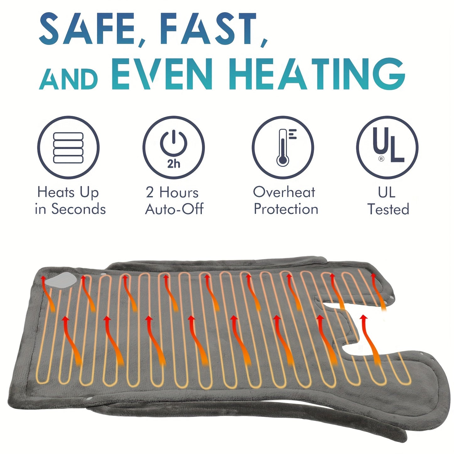 DAILYLIFE Heating Pad For Neck And Shoulder And Back, Electric Heating Wrap, UL Certified With Overheating Protection | 6 Heating Settings | Auto-Off | Machine Washable, 26"x35".