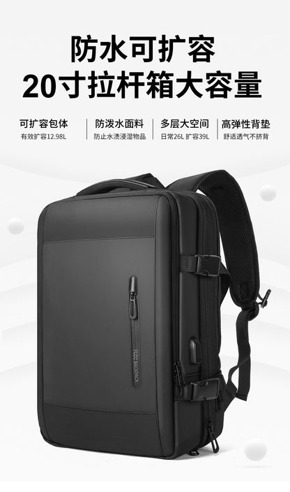 FLOWERSVERSE Travel Backpack Large Capacity Business Trip Expansion Backpack Men's Dry Wet Separation College Students Bag Computer Bag