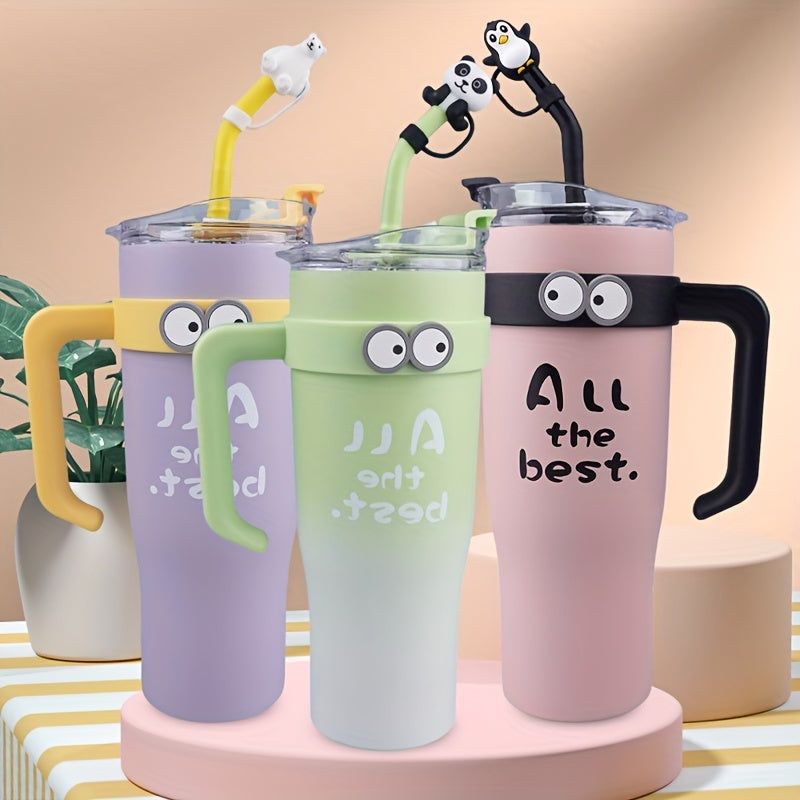 New Big Mac Insulated Vacuum Cup Women  New Large Capacity Personality Fashion Trend Stainless Steel Liner Water Cup Kettle Straw Cup