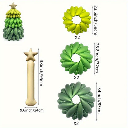 Aluminum Film Christmas Tree Balloon Set - Dual Style Festive Decoration, Suitable for Weddings, New Year Celebrations, Christmas Parties & Proms, for Ages 14+ (1 Set, No Electricity Required)