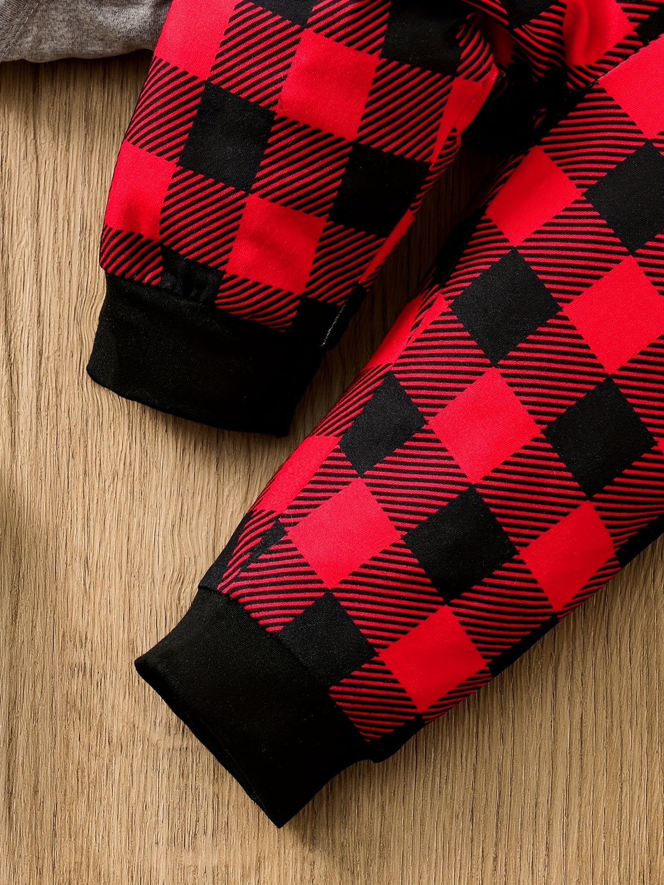 Christmas Baby Boy 2-Piece Outfit - Cute Santa Claus Pattern Long Sleeve Collar Onesie And Plaid Pants Set, Fall/Winter