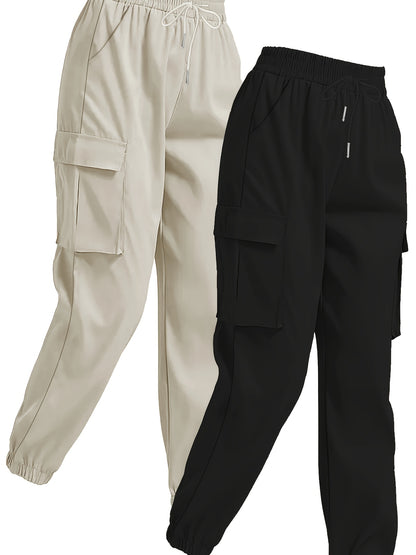 2-Pack Cargo Pants with Drawstrings