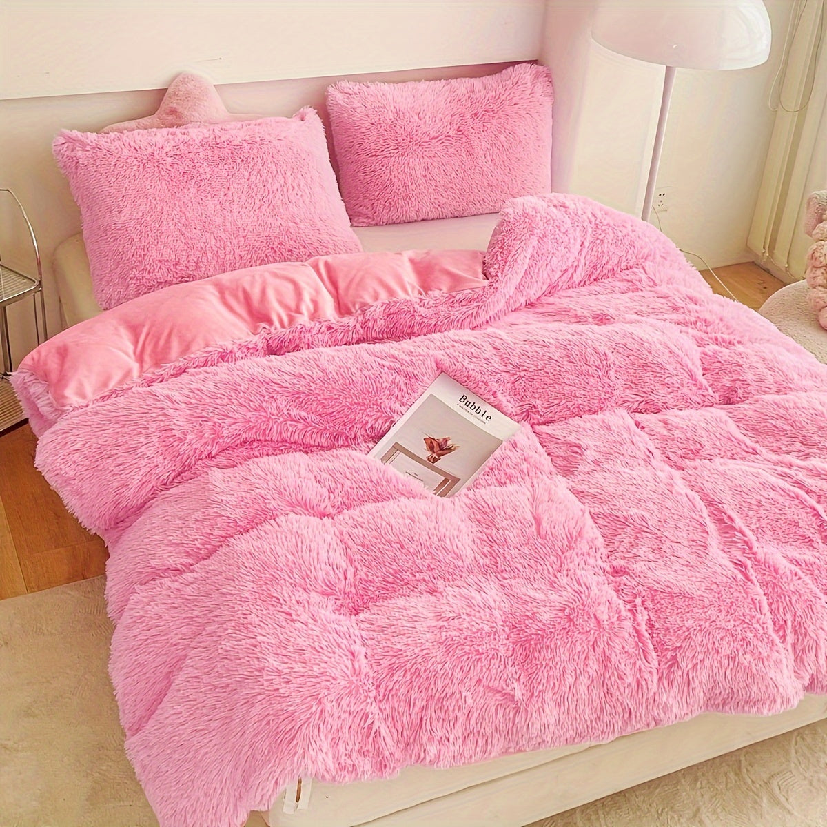 3-Piece Plush Velvet Duvet Cover Set - Soft, Comfortable, Warm, and Cozy Bedding for Autumn and Winter - Ideal for Bedroom and Guest Room, Without Core