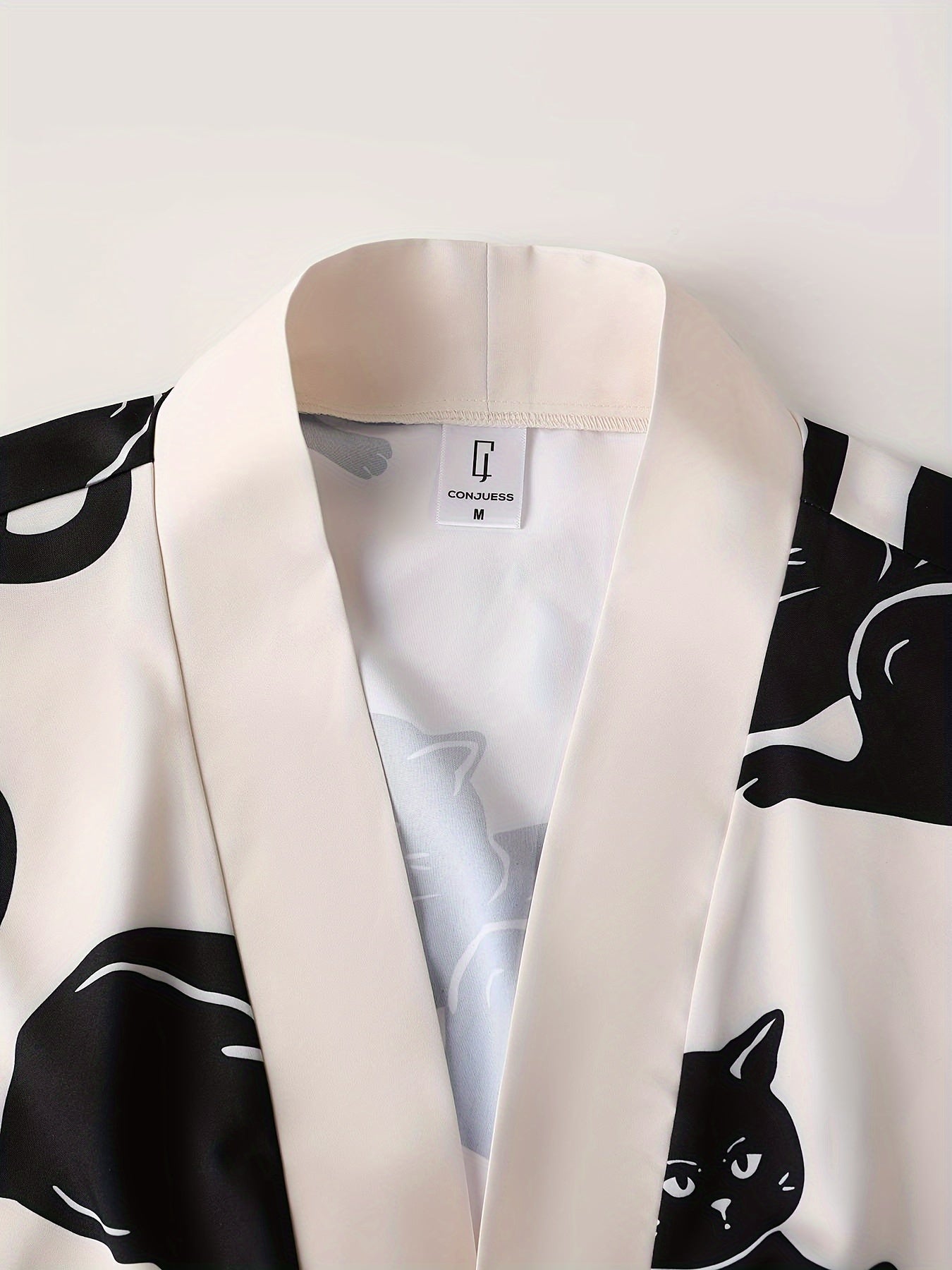 Cozy Feline Friend Robe for Men - Soft Comfy One-Piece Loungewear with Lace Up Closure - Relaxing Home Pajamas for a Peaceful Night's Sleep