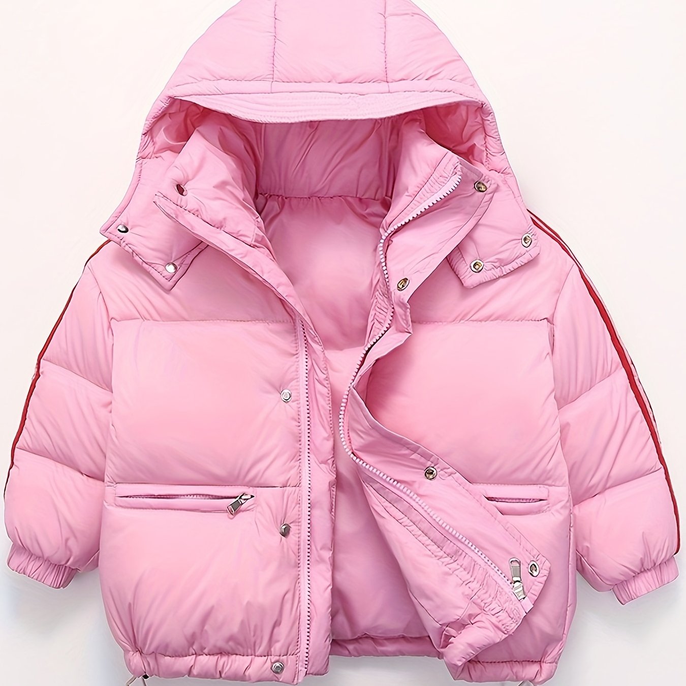 Boys' Deluxe Down Jacket Snow Suits - Soft, Warm, Zip-Up Hooded Winter Overcoat with Spacious Pockets, Reflective Strips for Enhanced Visibility, Perfect for Outdoor Play, Cold Weather Activities, and School Days