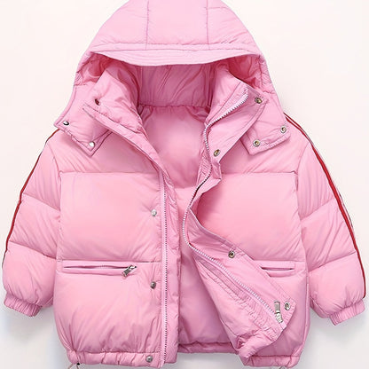 Boys' Deluxe Down Jacket Snow Suits - Soft, Warm, Zip-Up Hooded Winter Overcoat with Spacious Pockets, Reflective Strips for Enhanced Visibility, Perfect for Outdoor Play, Cold Weather Activities, and School Days