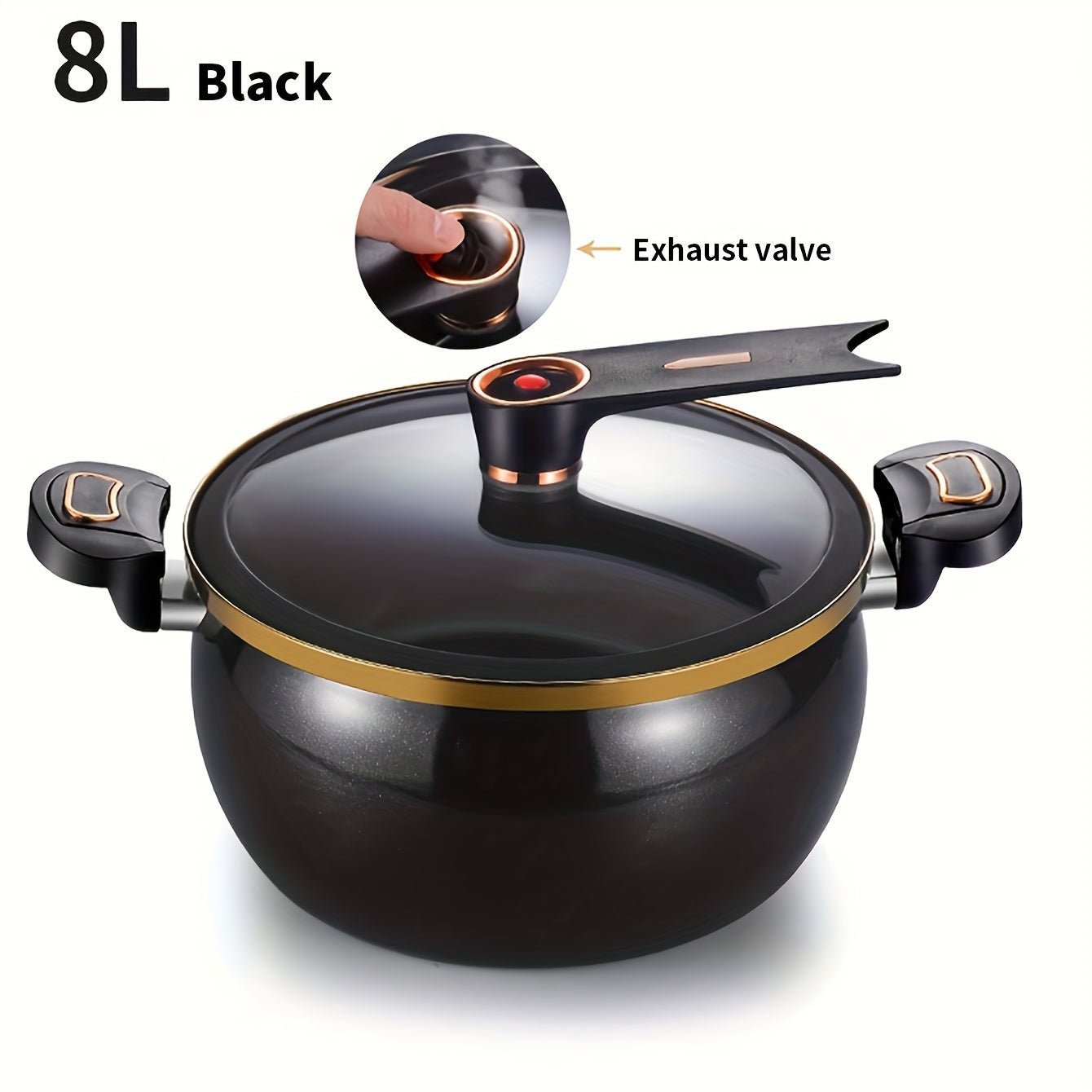 2.11gal Large Capacity Non-Stick Cast Iron Pot - Versatile for Stew, Soup & More - Compatible with Induction & Gas Stoves