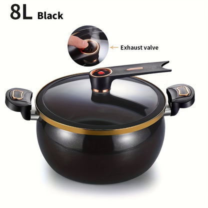 2.11gal Large Capacity Non-Stick Cast Iron Pot - Versatile for Stew, Soup & More - Compatible with Induction & Gas Stoves