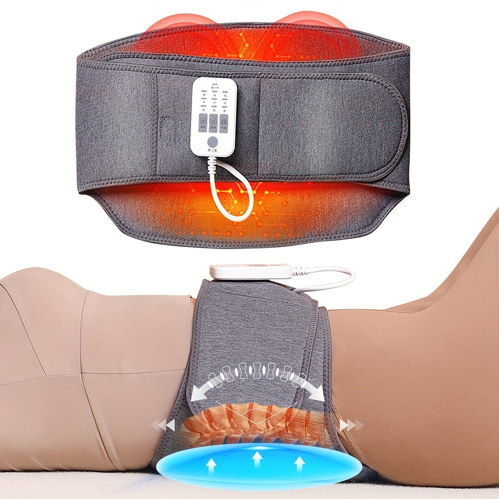 Heating Pad for Back, Heat Back Massager, Belly Wrap Belt with Vibration Massage, Fast Heating Pads with Auto Shut Off, Heated Massage Belt for Abdominal, Lumbar, Fit for Women, Men