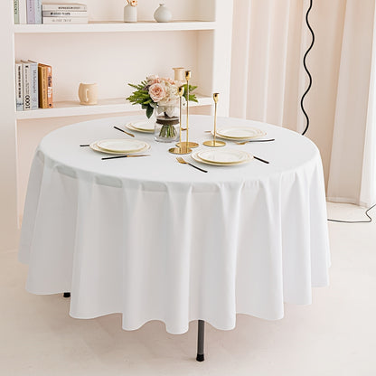 1pc, Polyester Tablecloth, Modern Simple Anti-wrinkle Large Table Cover, Waterproof And Oil-proof Table Cloth, Picnic Or Holiday Party Table Decor, Room Decor, Dining Table Decor