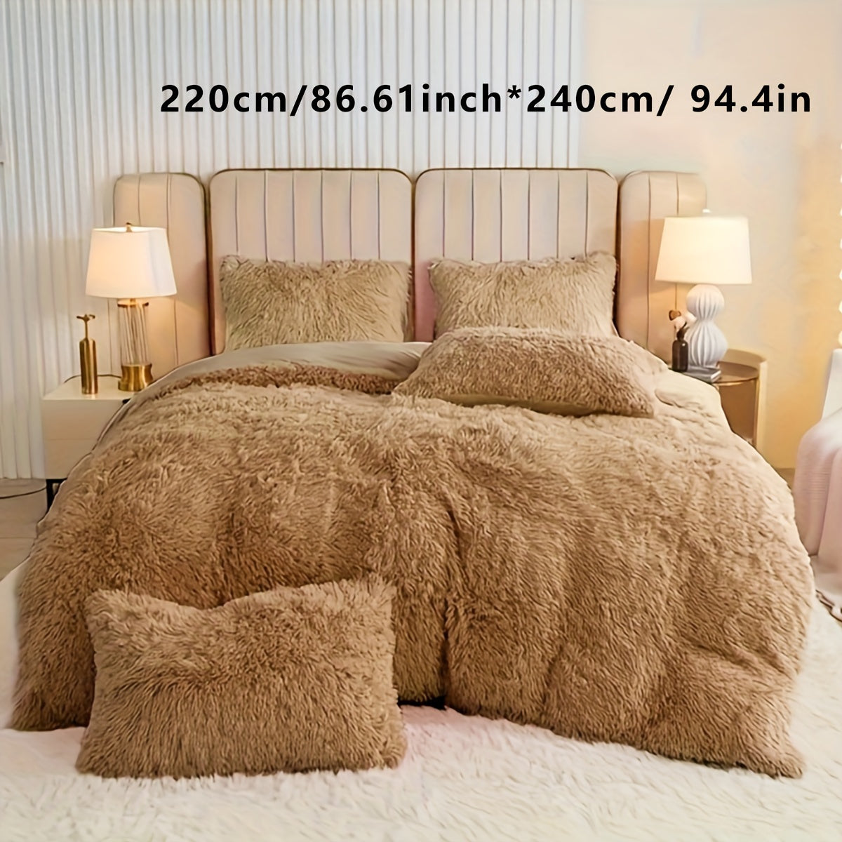 3-Piece Plush Velvet Duvet Cover Set - Soft, Comfortable, Warm, and Cozy Bedding for Autumn and Winter - Ideal for Bedroom and Guest Room, Without Core
