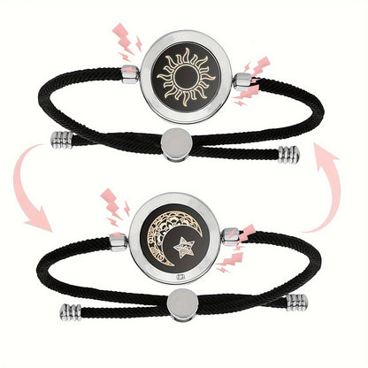 DOYOMI Long Distance Touch Bracelets For Couples, Vibration & Light Up For Love Couples Bracelets | Long Distance Relationship Gifts For Girlfriend Pairing Jewelry