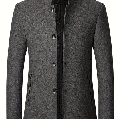 Men's Casual Wool-Blend Bomber Jacket with Stand Collar - Warm, Comfortable & Durable - Ideal Gift for Any Season