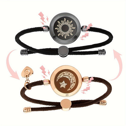 DOYOMI Long Distance Touch Bracelets For Couples, Vibration & Light Up For Love Couples Bracelets | Long Distance Relationship Gifts For Girlfriend Pairing Jewelry