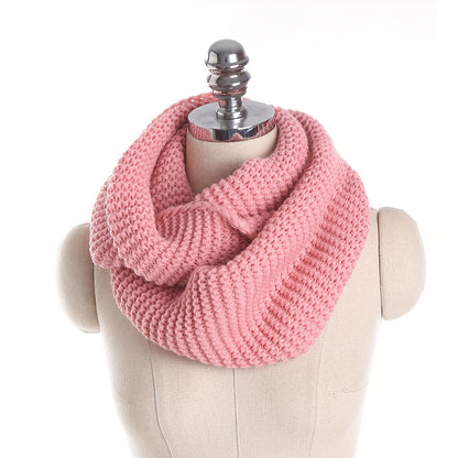 Unisex Knit Infinity Scarf Minimalist Monochrome Pullover Neck Gaiter Autumn Winter Thickened Warm Neck Cover