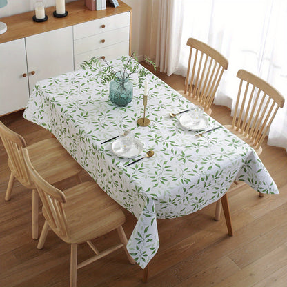 1pc Waterproof and Oil-proof Leaf PVC Tablecloth for Living Room Coffee Table - Dust-proof Decorative Cloth for Tabletop Protection and Home Decor