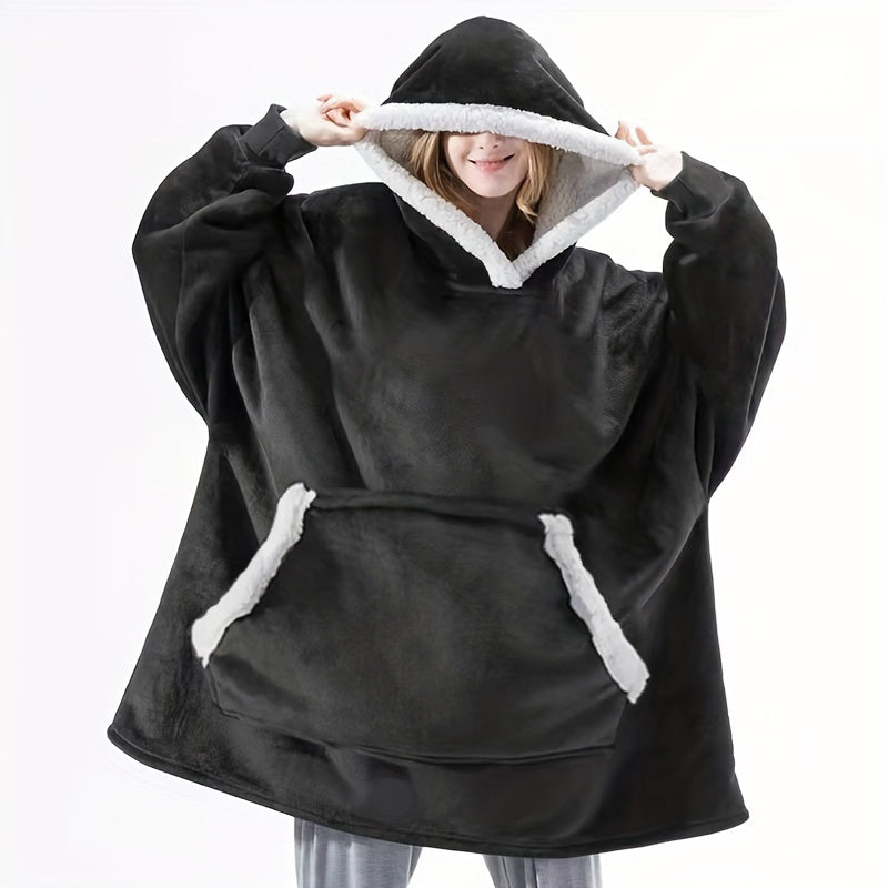 Ultra-Comfort Knit Hoodie Blanket: Warm, Soft, with Convenient Pocket - Ideal Unisex Gift, Easy Maintenance