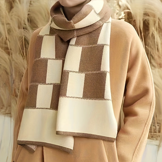 1pc Men's Thickened Scarf, Autumn Winter Casual Scarf