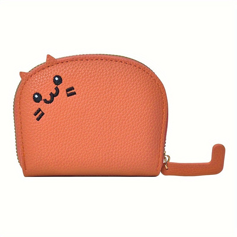 Cartoon Cat shaped design Wallet, Women's Multi-card slots Holder (4.13''x3.35''/10.5cm*8.5cm), Cute Fashion Faux Leather Coin Purse