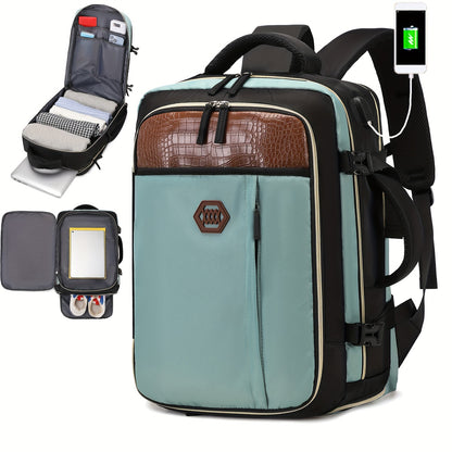 Luxury Travel Backpack -  Large Capacity, TSA-Approved, Waterproof, with Independent Shoe Grid and USB Charging Port - Perfect for Outdoor Adventures and Business Trips