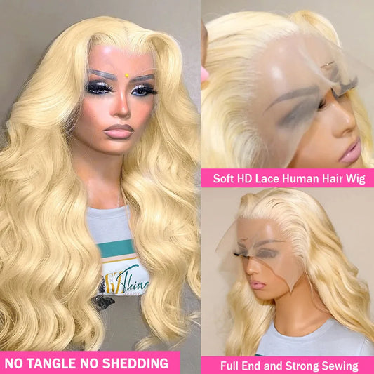 30 Inch 13x4 Body Wave 613 Honey Blonde Lace Front Human Hair Wig Brazilian Colored 180%density 13x6 Water Wave Lace Frontal Wigs for Women