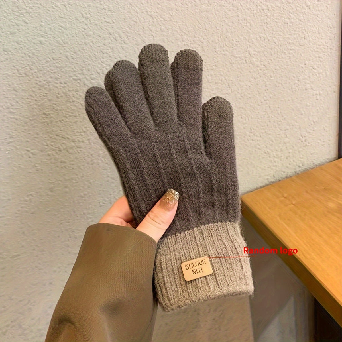 WarmthPlus Color Block Knitted Gloves - Soft, Thick, and Elastic Winter Gloves for Cold Weather - Premium Cotton, Coldproof, and Comfortable Fit for Women