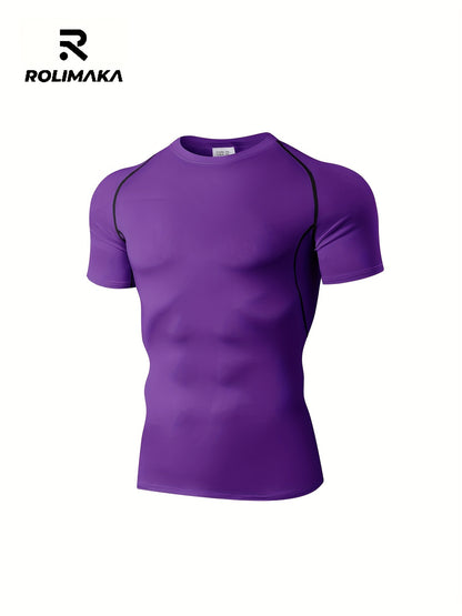 Men's Quick-Dry Performance Tee - Breathable, Stretchy, All-Season Base Layer for Sports & Casual Wear