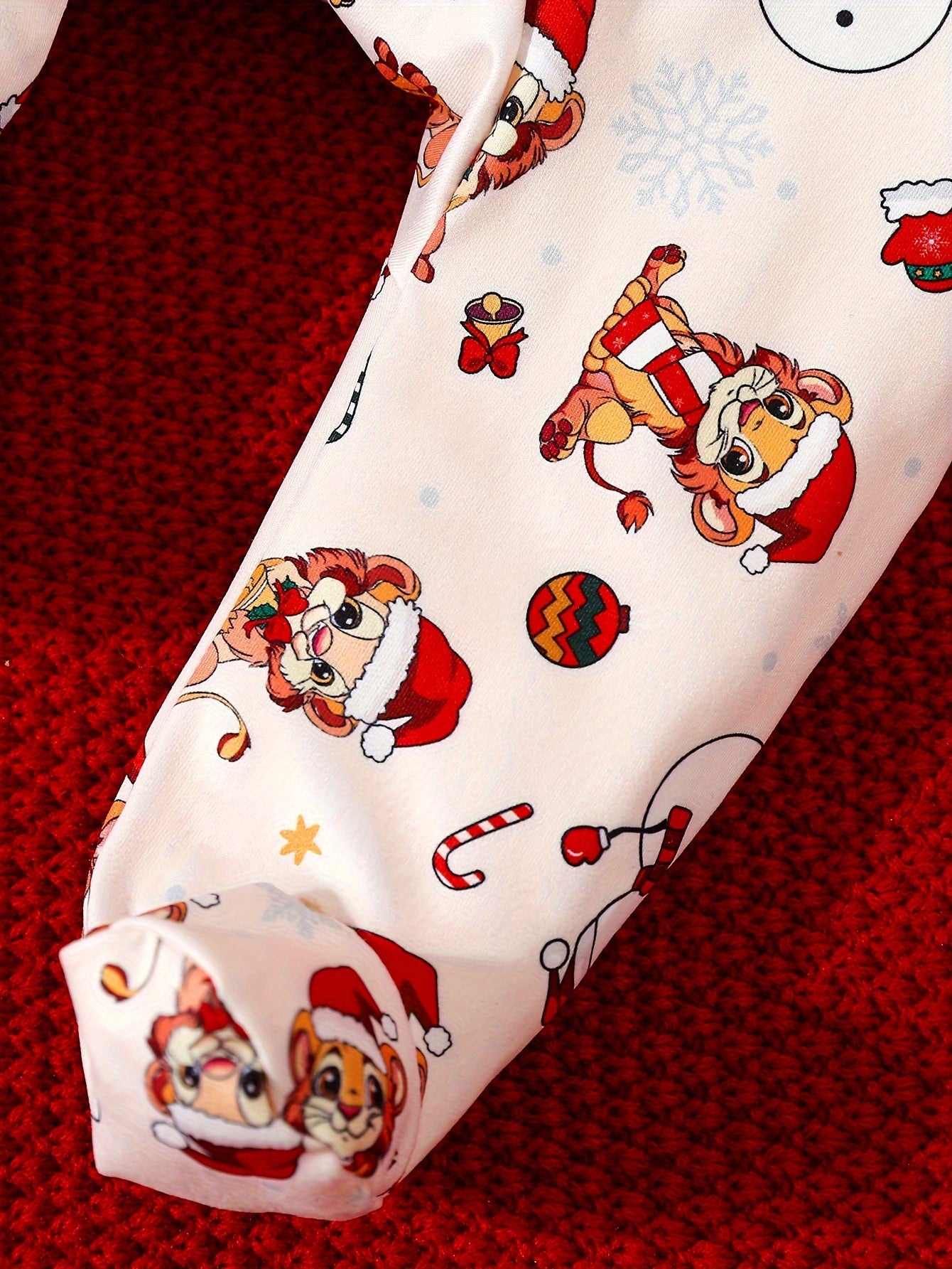 3pcs, MERRY CHRISTMAS Printed Baby Boy's Soft Long Sleeves Jumpsuit + Pants + Hat Set For Everyday & Outdoors, Autumn And Winter Essential, Ideal Gift