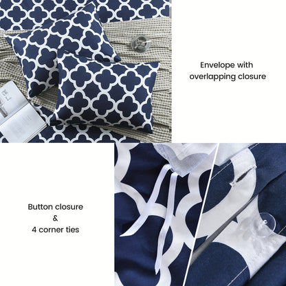 3-Piece 100% Bamboo Fiber Quilt Cover Set - Luxuriously Soft, Cool & Durable, 300TC - Fade-Resistant, Temperature-Regulating, Silky Smooth - Perfect for Bedrooms & Hotels (Excludes Pillowcases)