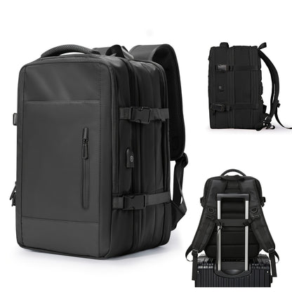 Stylish & Durable Large Capacity USB Charging Backpack - Multi-pocket Laptop Compartment, Solid Color Design, Perfect for On-the-go Charging, Versatile for Work, Travel & Commuting