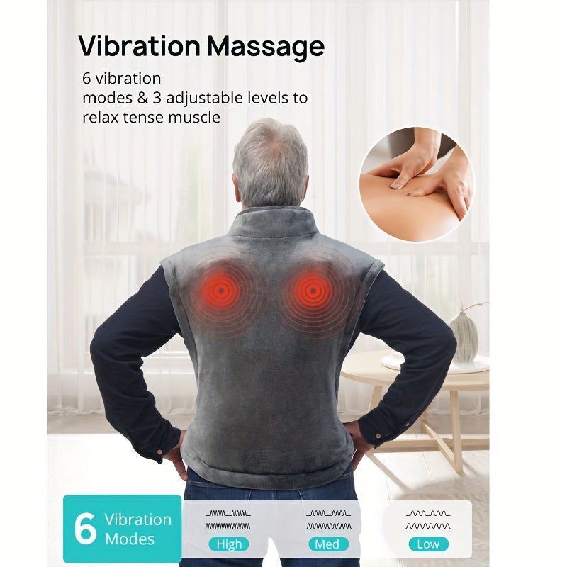 Evajoy Extra-Large Electric Massager Heating Pad - 24" x 29.5" for Back Pain Relief EJ-BD033