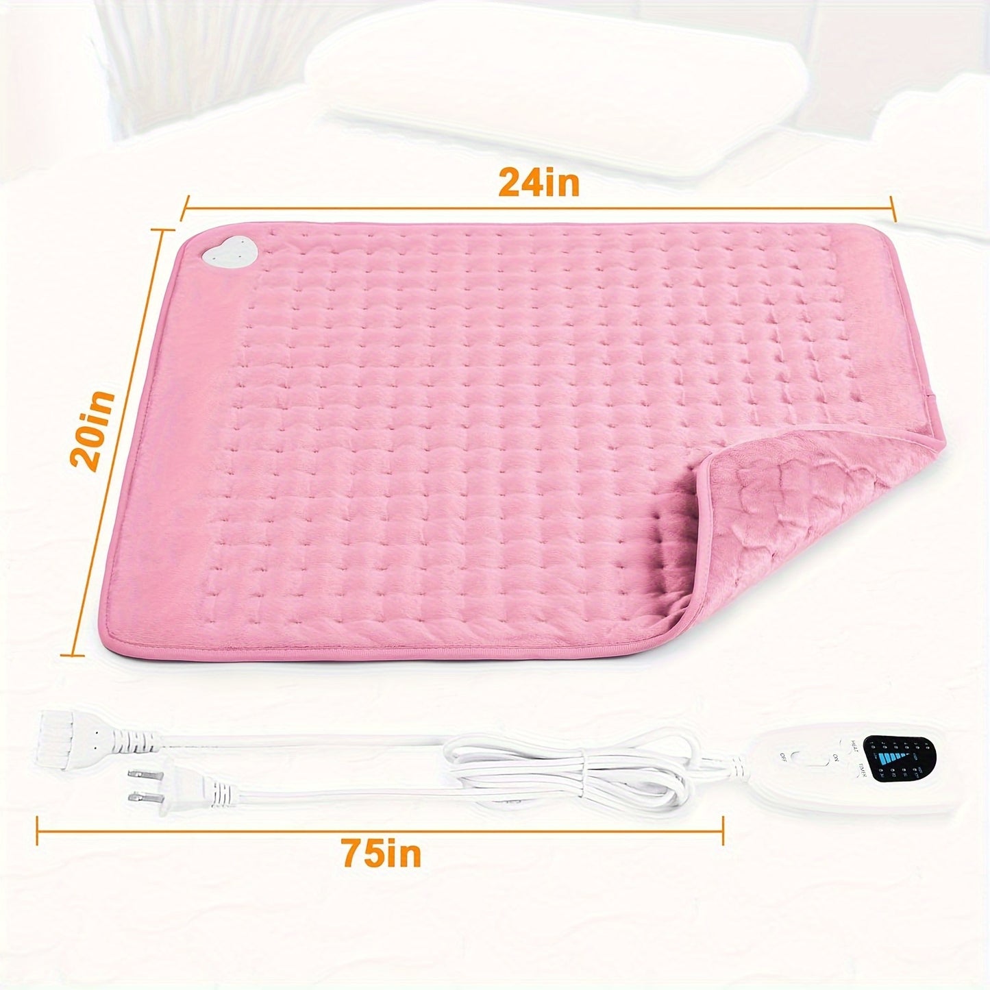 Electric Heating Pads, 20" x 24" Heat Heating Pad with 6 Temperature Settings&2H Auto Shut Off, Fast Heating Pad for Cramps, Neck and Shoulders