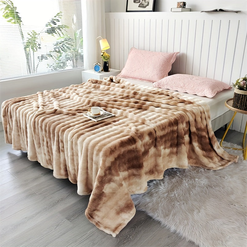 Ultra-Soft Faux Rabbit Fur Throw Blanket - Tie-Dye Plush, Warm & Cozy For All Seasons, Reversible, Machine Washable - Perfect For Sofa, Bed, Living Room