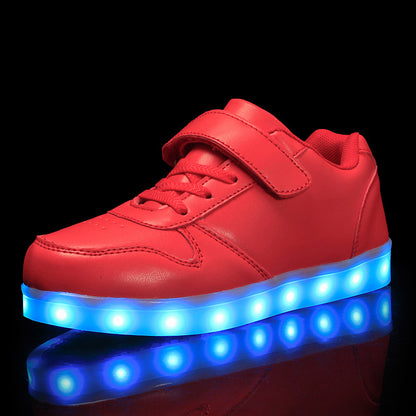 flowersverse Children's Luminous Shoes Middle and Big Children's Charging Korean Fashion Luminous Ghost Dance Luminous Shoes Student Sports Children's Shoes with Lights