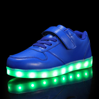 flowersverse Children's Luminous Shoes Middle and Big Children's Charging Korean Fashion Luminous Ghost Dance Luminous Shoes Student Sports Children's Shoes with Lights