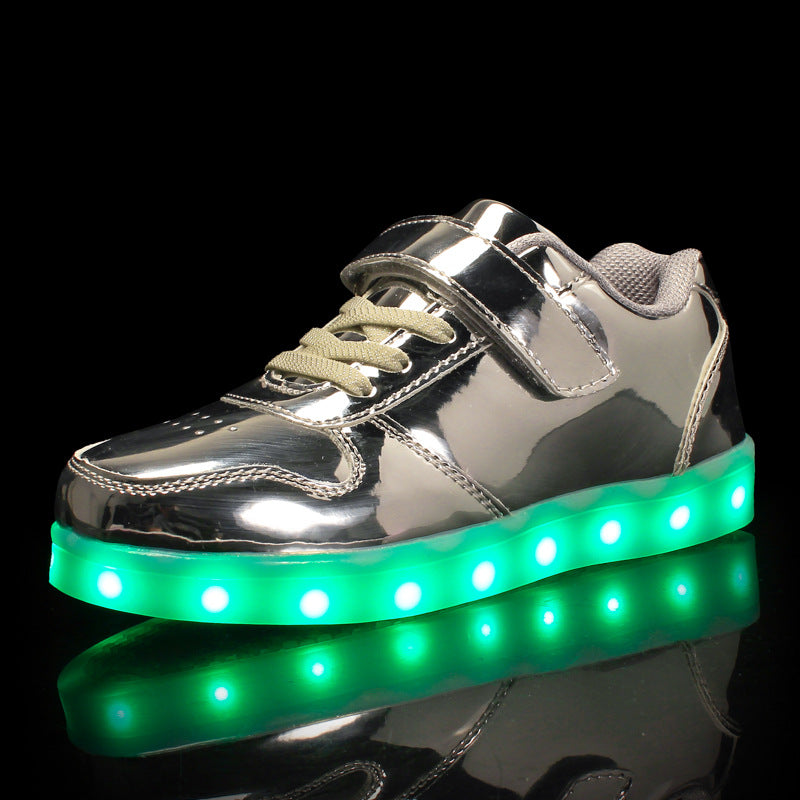 flowersverse Children's Luminous Shoes Middle and Big Children's Charging Korean Fashion Luminous Ghost Dance Luminous Shoes Student Sports Children's Shoes with Lights