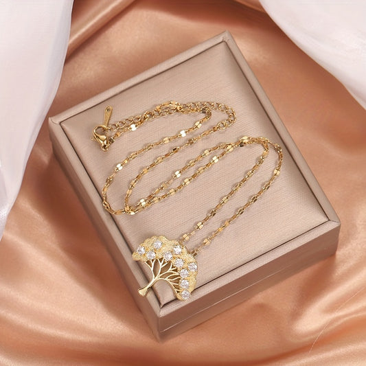 Elegant Creative Fashion Tree of Life Necklace Set Zirconia Pendant Necklace A Special Valentine's Day Gift Things Memorial Gift Mother's Day Gift Christmas Gift Holiday Gift Birthday Gift
