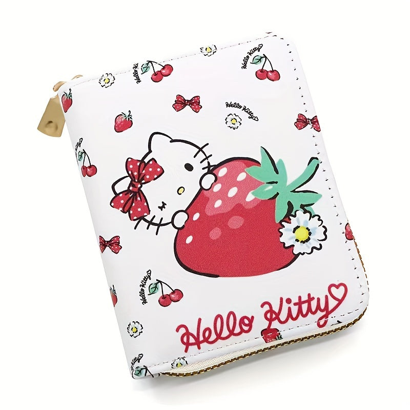 Adorable Hello Kitty PU Leather Coin Purse Wallet - Secure Zipper & Card Organizer - Stylish Key Holder for Effortless Everyday Style