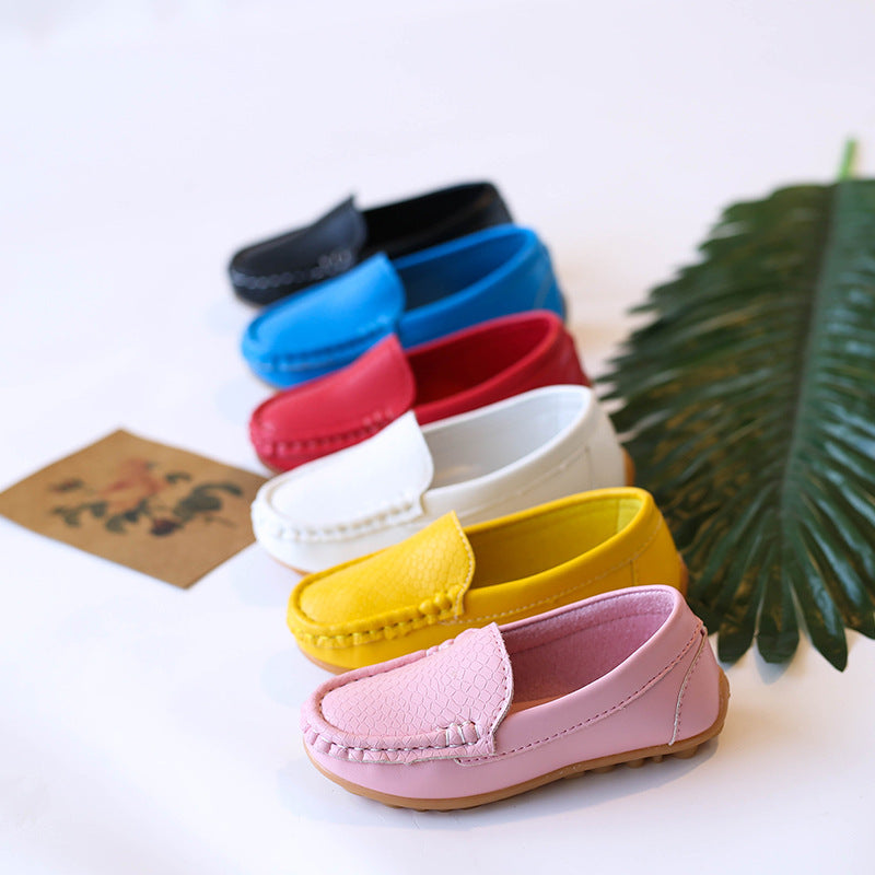 flowersverse Children's Shoes  Spring and Autumn Korean Style Slip-on Candy Color Gommino Baby Shoes Tendon Bottom Boys and Girls Shoes Clearance