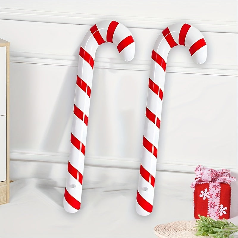 3pcs, Modern Red & White Inflatable Candy Cane Balloons, Festive Christmas Home Decor, No Power Needed, Xmas Gift, Party Supplies for Kitchen & Home