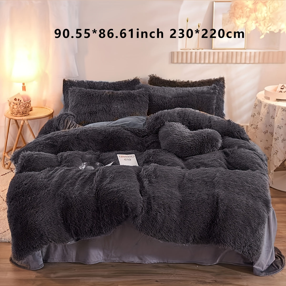 3-Piece Plush Velvet Duvet Cover Set - Soft, Comfortable, Warm, and Cozy Bedding for Autumn and Winter - Ideal for Bedroom and Guest Room, Without Core
