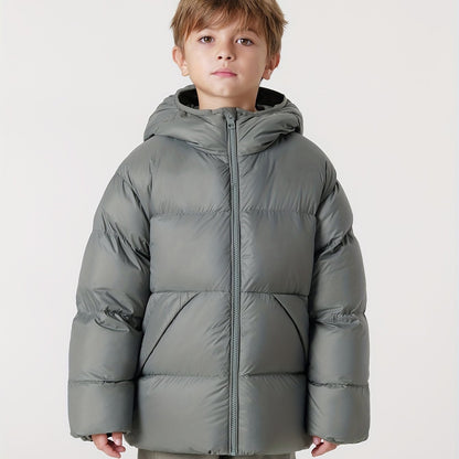 MARC&JANIE Kid's Outdoor Down Jacket, Light-weight Warm Zip Up Jacket, Boy's Clothes For Winter Outdoor, As Gift