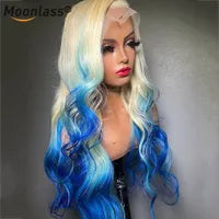 Braziliain Body Wave Ombre Blonde Lace Front Wig Transparent Lace Frontal Wig Lace Closure Simulation Human Hair Wigs for Women Cosplay Preplucked