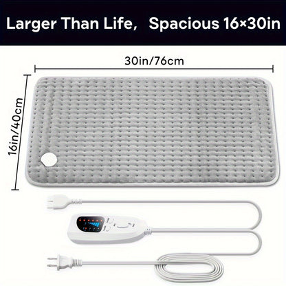 Extra Large Electric Heating Pad for Pain Relief - 6 Heat Levels, 4 Timer Settings, Auto-Off After 2 Hours, Machine Washable, Moist/Dry Heat Relax for Back, Neck, Shoulders, Belly, Waist, Knees & Legs