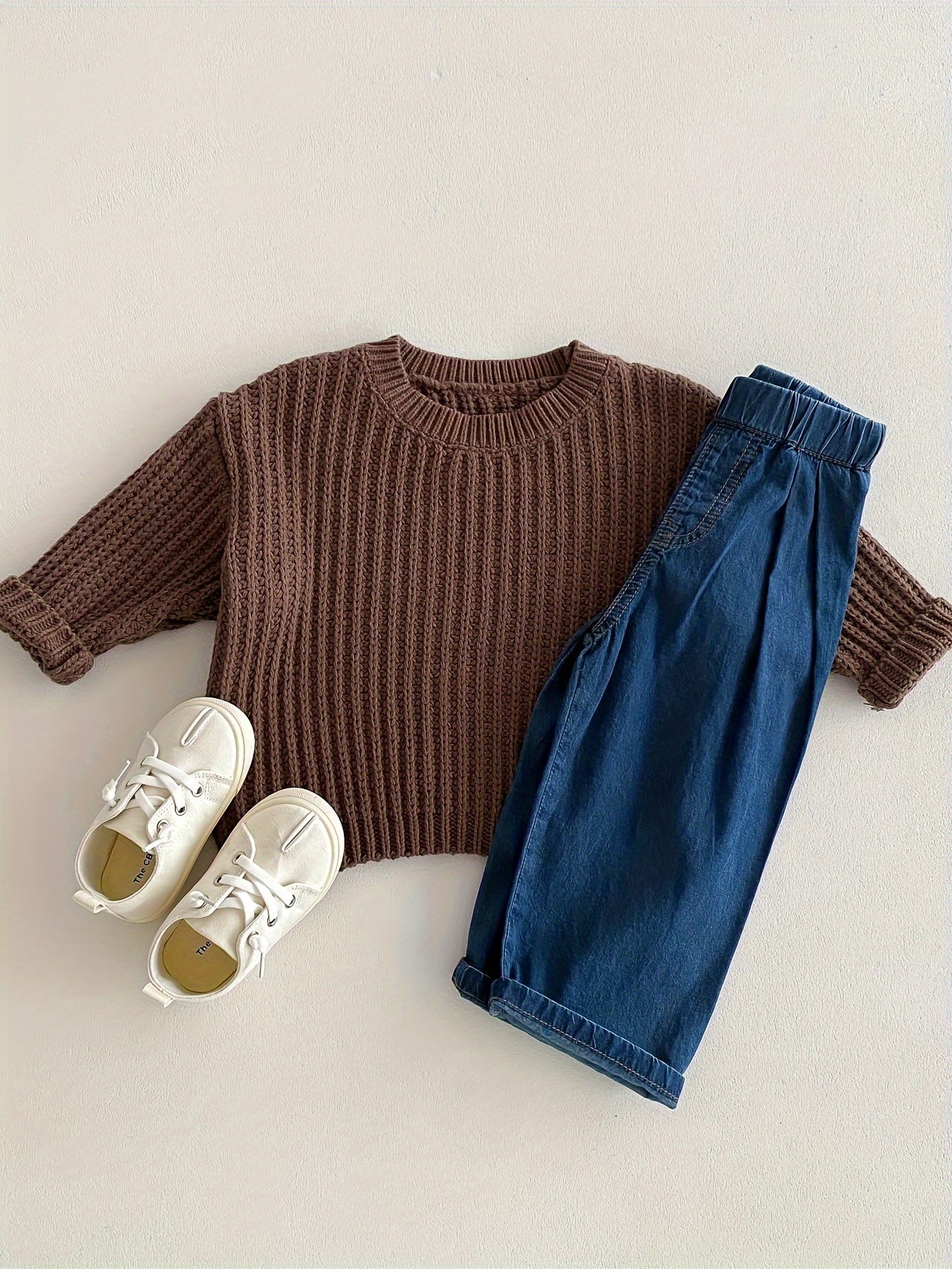Boys Korean Style Knit Pullover Sweater, Casual & Comfortable Top For Fall/Winter